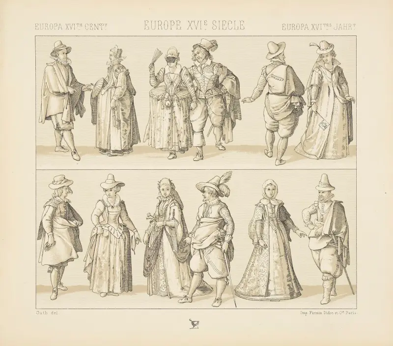 Costumes de la fin du XVIe siecle du commencement du XVIIe av Auguste Racinet