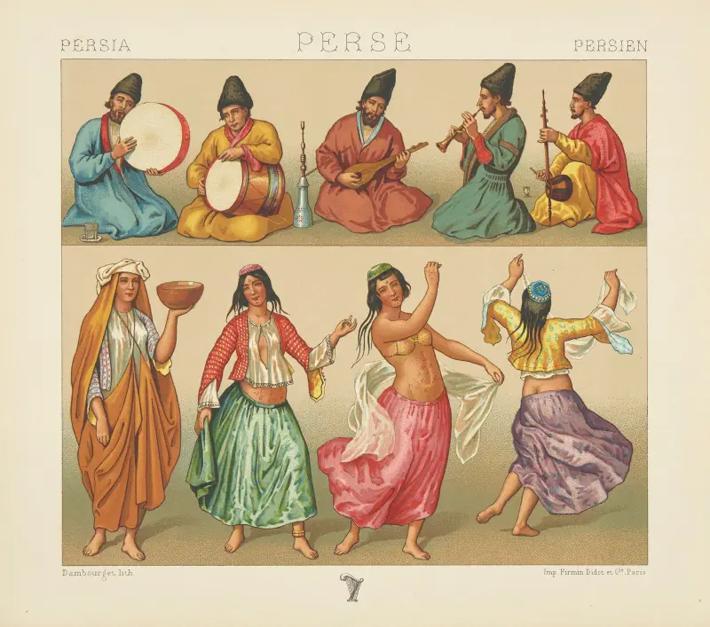 Danseuses et musiciens av Auguste Racinet