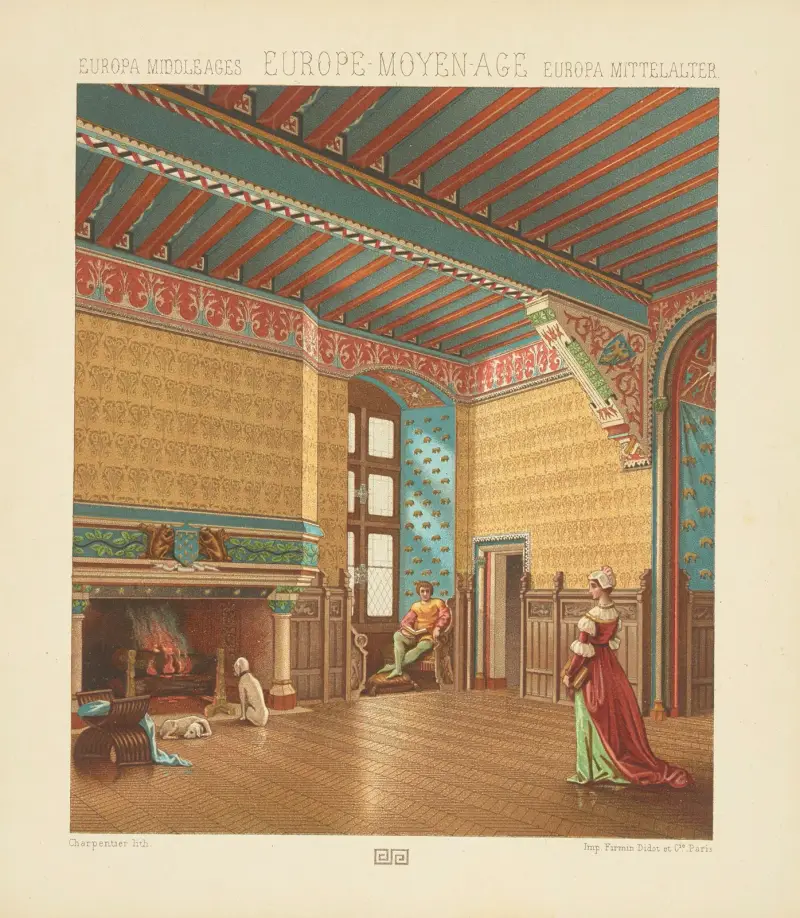 Interieur de l’habitation francais – XVe siecle av Auguste Racinet