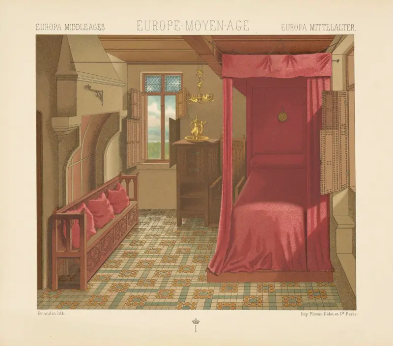 Interieur Flamand du XVe siecle av Auguste Racinet