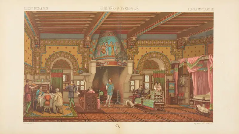 Interieur francais – milieu du XIIe siecle av Auguste Racinet