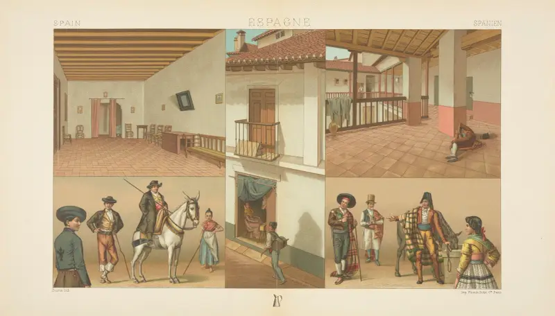 Den andalusiska bostaden, typ av borgerligt hus av Auguste Racinet