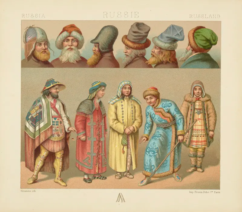 Ostjaken, Tungusen, Kalmücken, Krim von Auguste Racinet