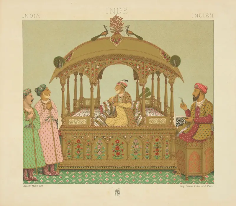 Trones portaties des empereurs Mongols av Auguste Racinet