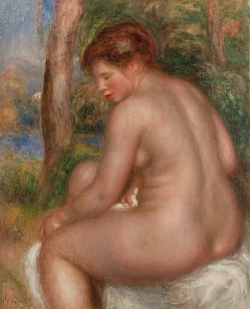 Badende Frau im Dreiviertelporträt von Pierre-Auguste Renoir