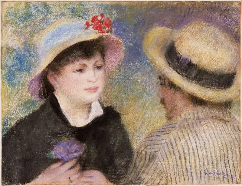 Veslařský pár (údajně Aline Charigot a Renoir), Pierre-Auguste Renoir