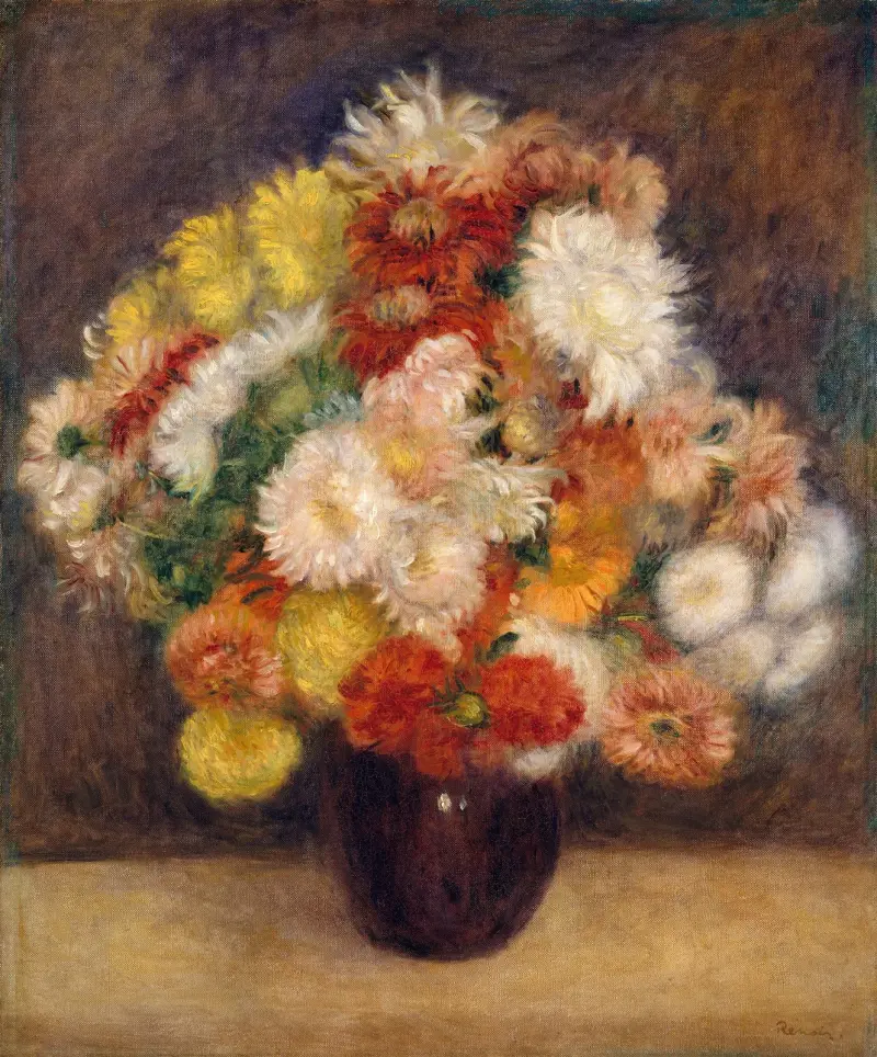 Bouquet Of Chrysanthemums av Pierre-Auguste Renoir