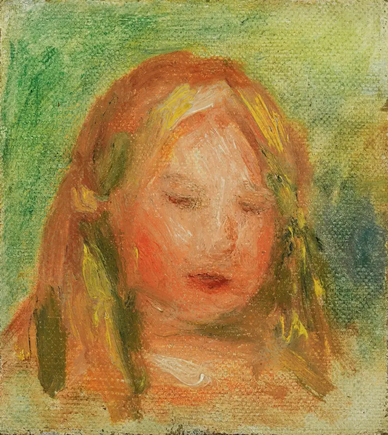 Étude; Tête D’enfant (Coco) av Pierre-Auguste Renoir