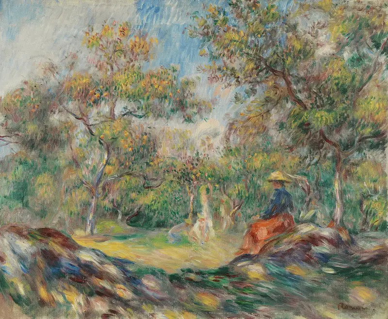 Femme Dans Un Paysage av Pierre-Auguste Renoir