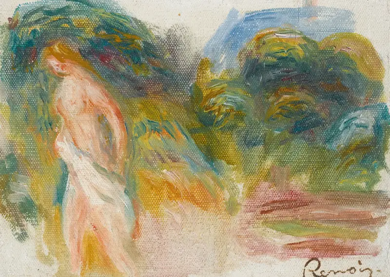 Femme Nue Et Paysage av Pierre-Auguste Renoir