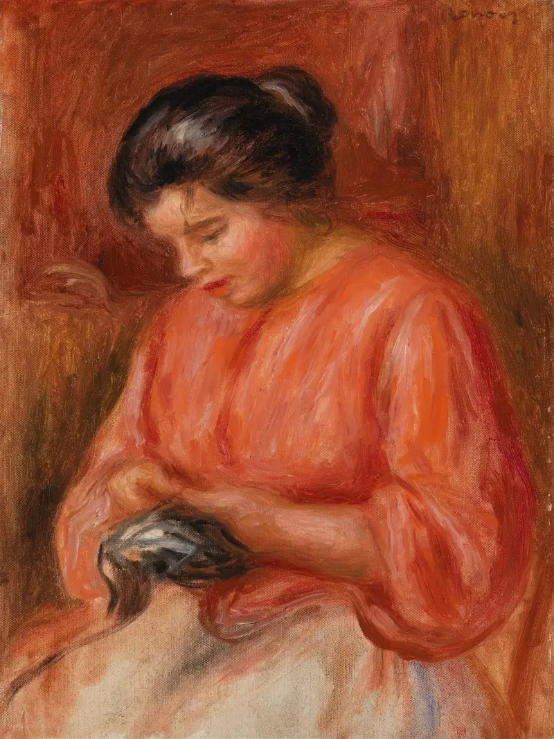 Dívka látající oděv, Pierre-Auguste Renoir