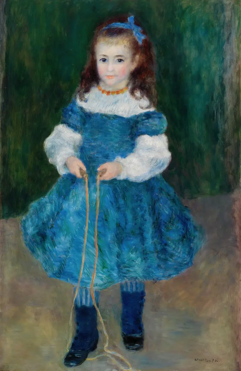 Girl with a Jump Rope (Portrait of Delphine Legrand) av Pierre-Auguste Renoir