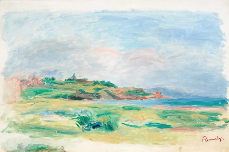 Golfe, mer, falaises vertes av Pierre-Auguste Renoir