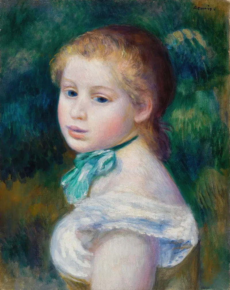 Ung flickas huvud av Pierre-Auguste Renoir