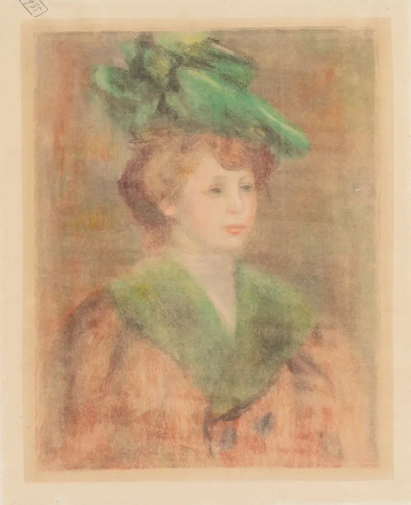 Dama w zielonym kapeluszu (Mlle. Dieterle), Pierre-Auguste Renoir
