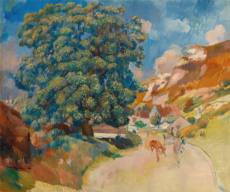 Le Grand Arbre Au Bord De La Route av Pierre-Auguste Renoir