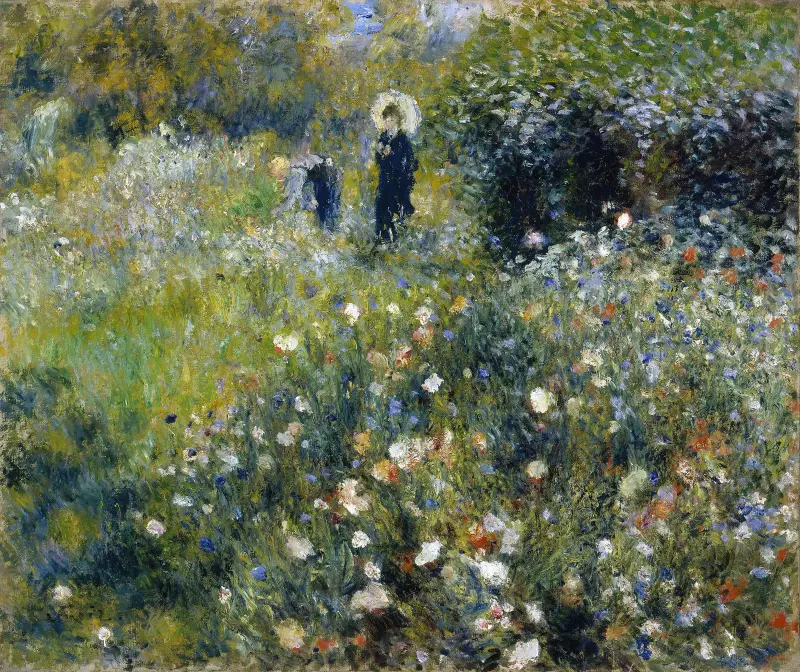 Woman with a Parasol in a Garden av Pierre-Auguste Renoir