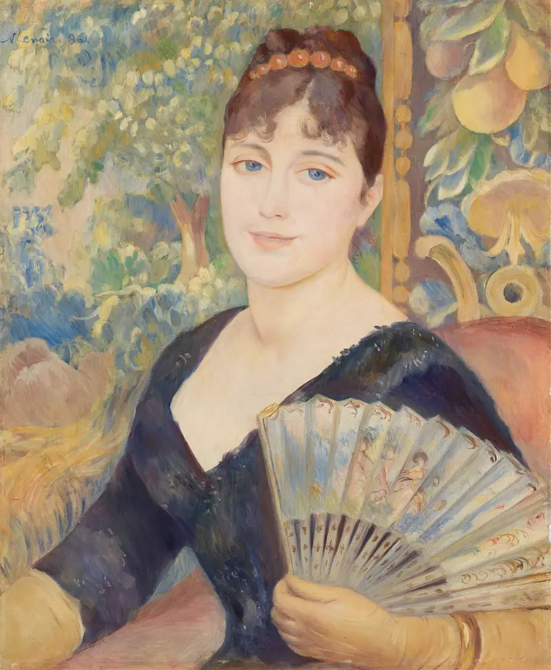 Woman with Fan (Femme à l’éventail) av Pierre-Auguste Renoir