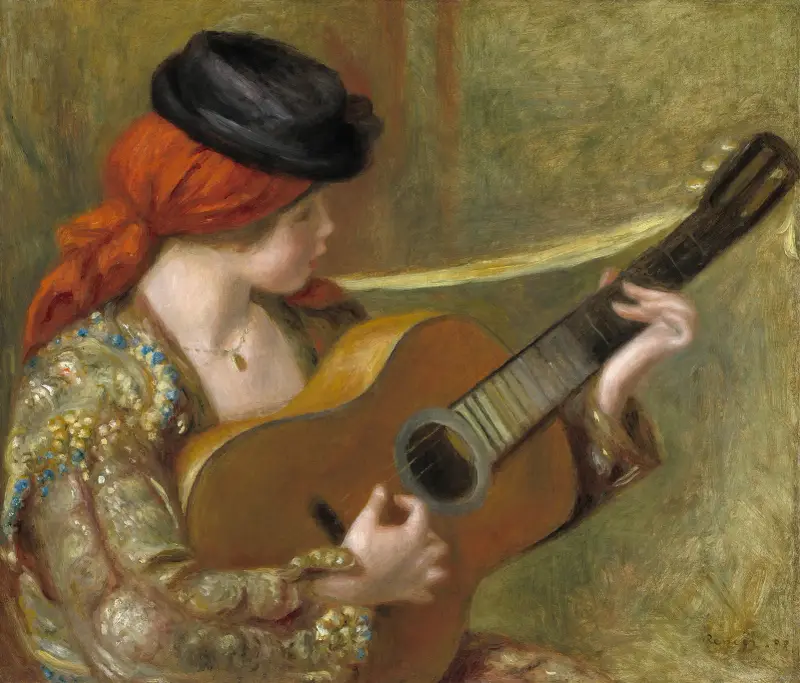 Young Spanish Woman with a Guitar av Pierre-Auguste Renoir