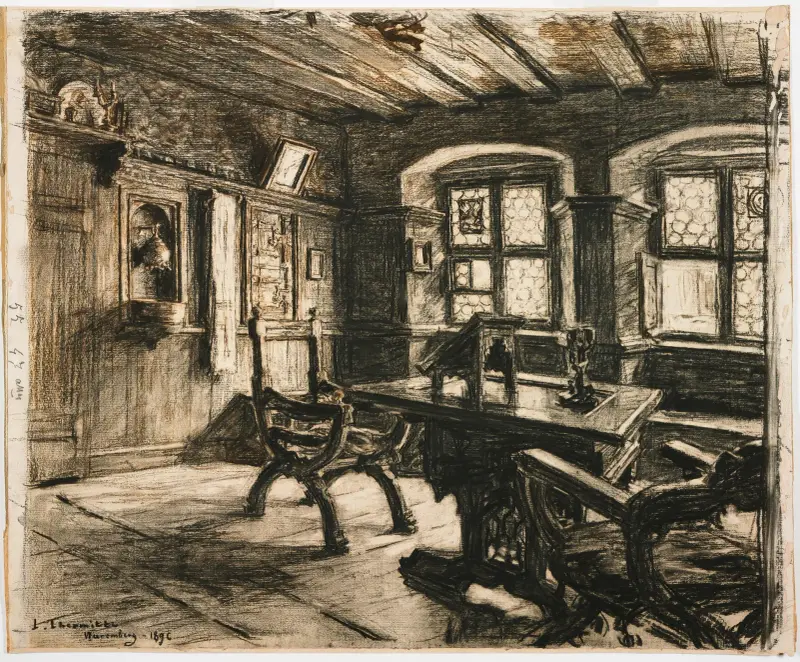 Durer’s Room in Nuremberg av Léon Augustin Lhermitte