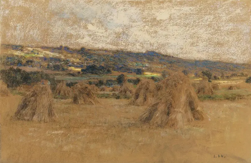 Gerbes En Tas av Léon Augustin Lhermitte