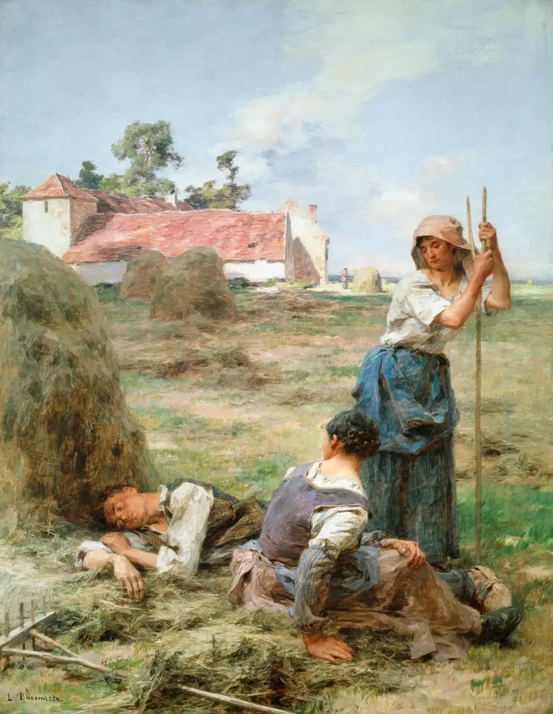 Vilande skördefolk av Léon Augustin Lhermitte
