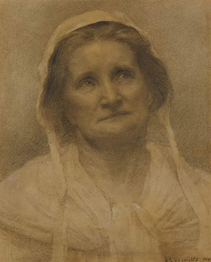 Head of a Peasant Woman av Léon Augustin Lhermitte