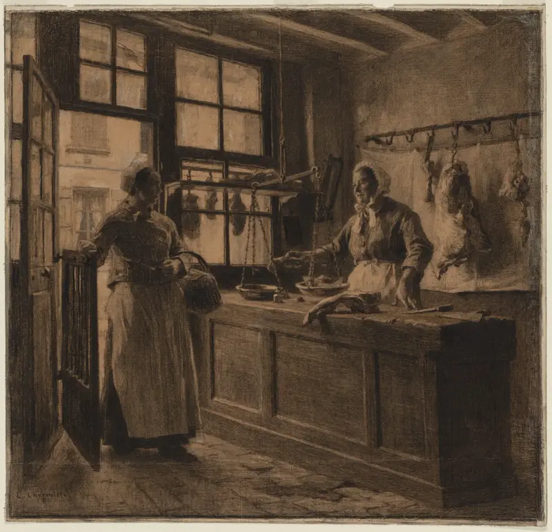 Interior of a Butcher Shop, 1881 – nr 1 av Léon Augustin Lhermitte