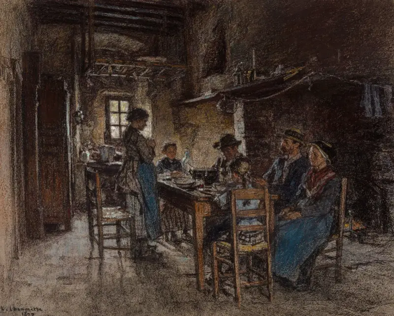 Das Tischgebet in Chaussin bei Vichy von Léon Augustin Lhermitte