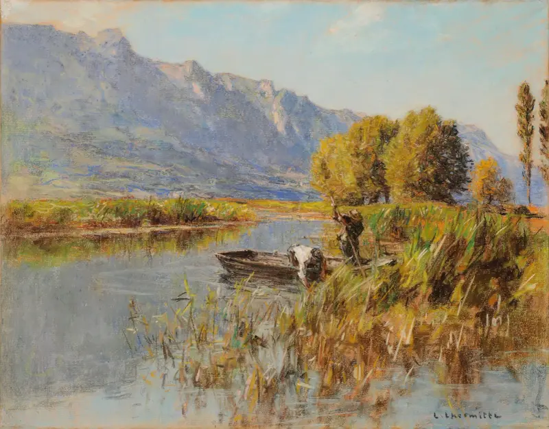 Kattens tand vid Lac du Bourget av Léon Augustin Lhermitte