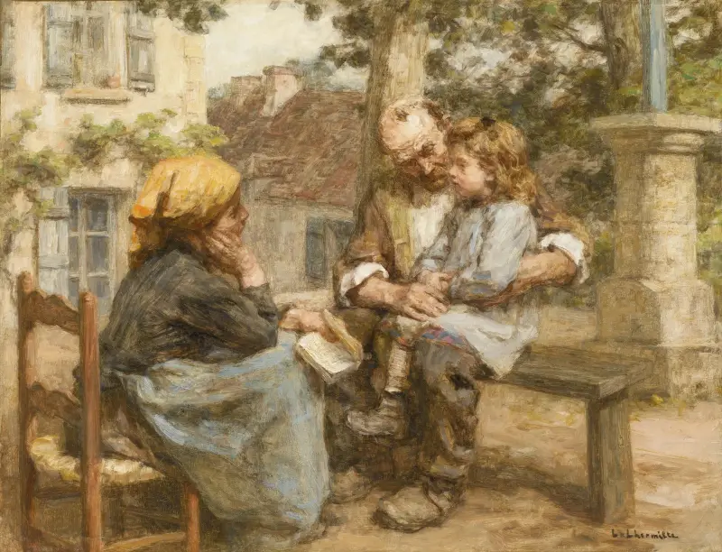 Den första läxan av Léon Augustin Lhermitte