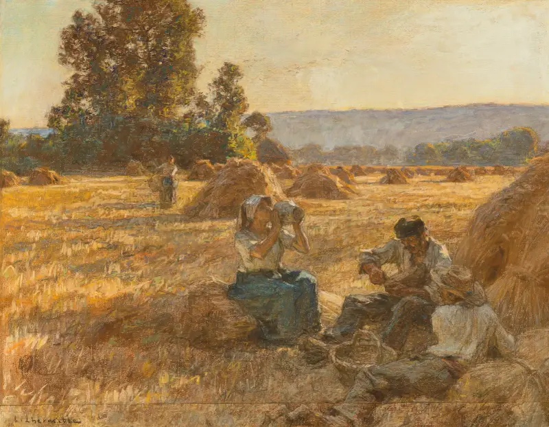 Skördefolkets mellanmål av Léon Augustin Lhermitte