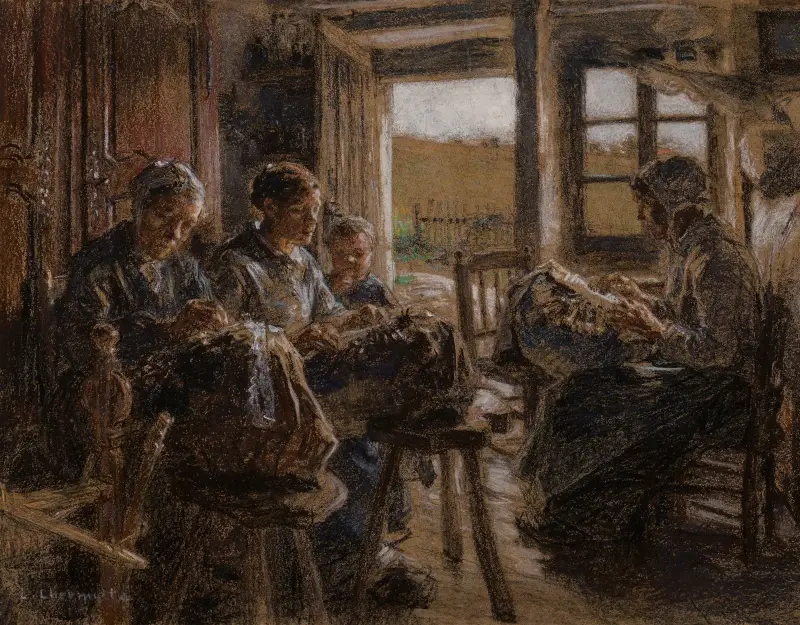 Spetssömmerskorna i Vosges av Léon Augustin Lhermitte
