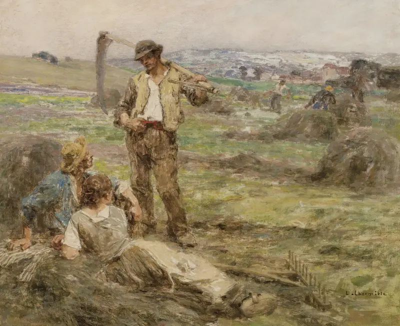 Vila under höbärgningen av Léon Augustin Lhermitte
