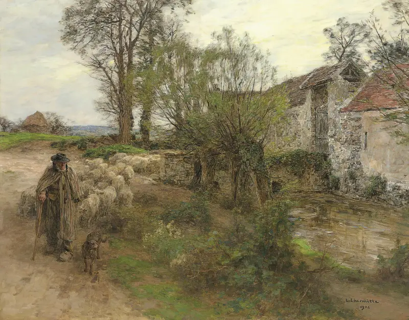 Boskapens utdrivning från Rue Chailly av Léon Augustin Lhermitte