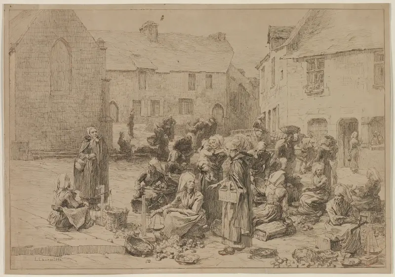 The Apple Market at Landerneau av Léon Augustin Lhermitte