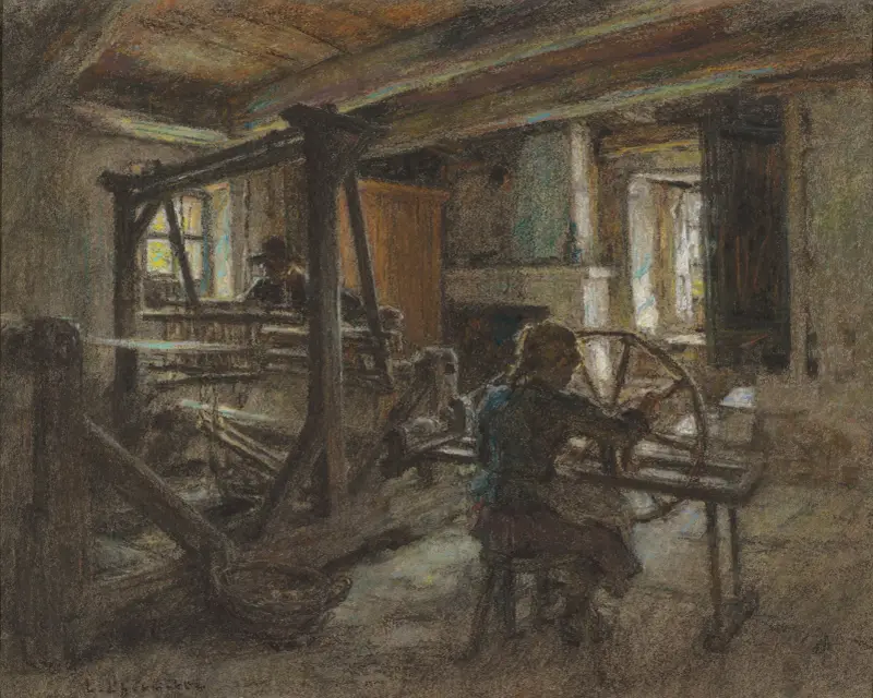 Die Hütte der Weberin von Léon Augustin Lhermitte
