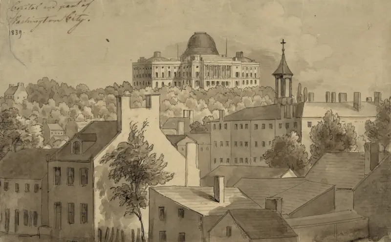 Kapitolium och del av Washington City av Augustus Köllner