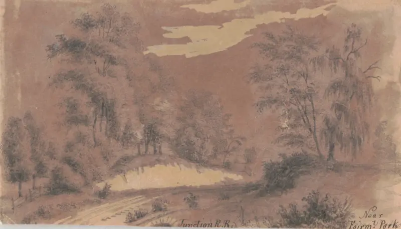 Järnvägskorsning nära Fairmount Park av Augustus Köllner