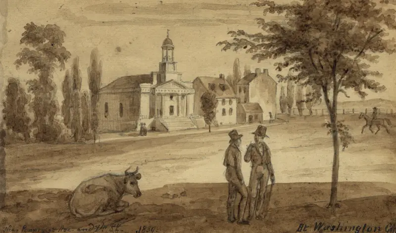Near Pennsylv. Ave. and 7th St. At Washington City av Augustus Köllner