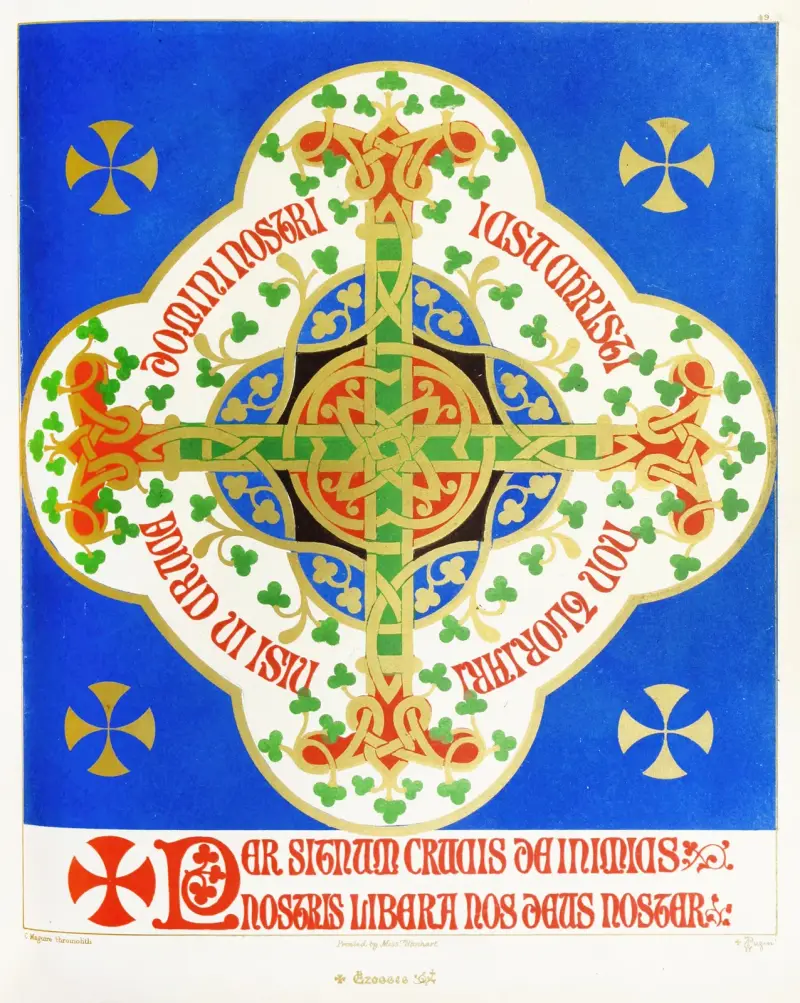 Ein blumengeschmücktes Kreuz von Augustus Pugin