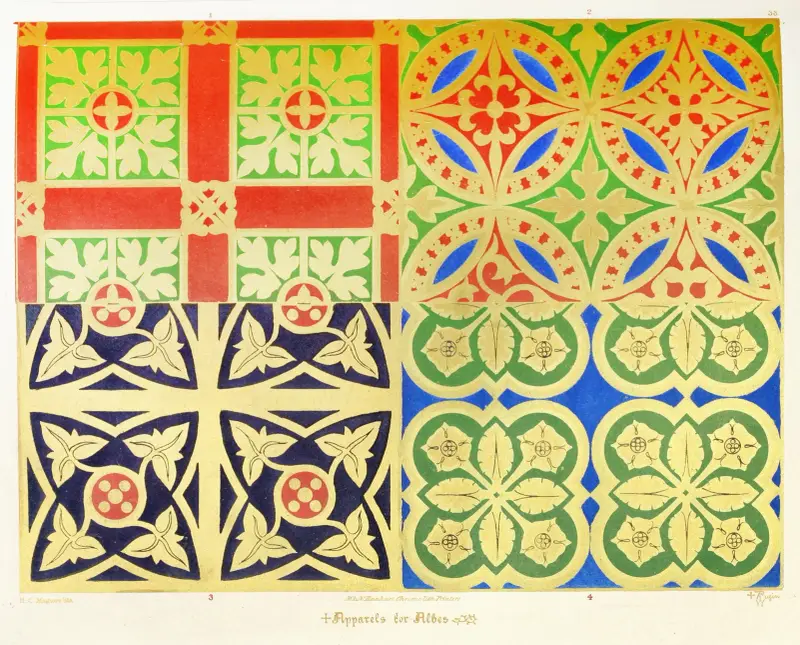 Apparels for Albes. 4 av Augustus Pugin