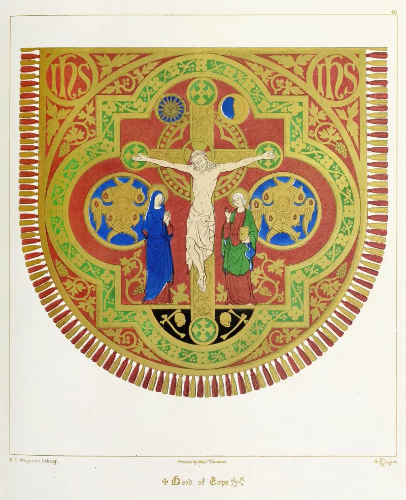 Kåpahuva; Unseres Herrn Kreuzigung mit Unserer Lieben Frau und Johannes von Augustus Pugin