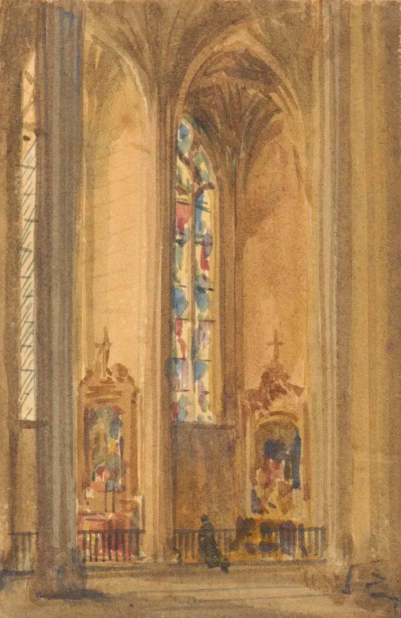 Interior of a Gothic Church – nr 2 av Augustus Pugin