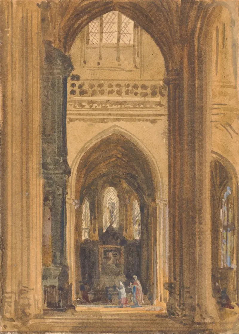 Interior of a Gothic Church – nr 1 av Augustus Pugin