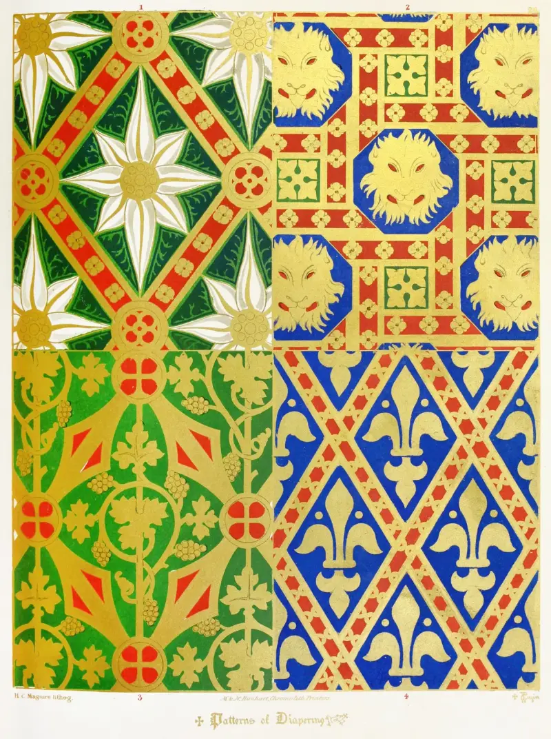 Mönster för drapering 3 av Augustus Pugin