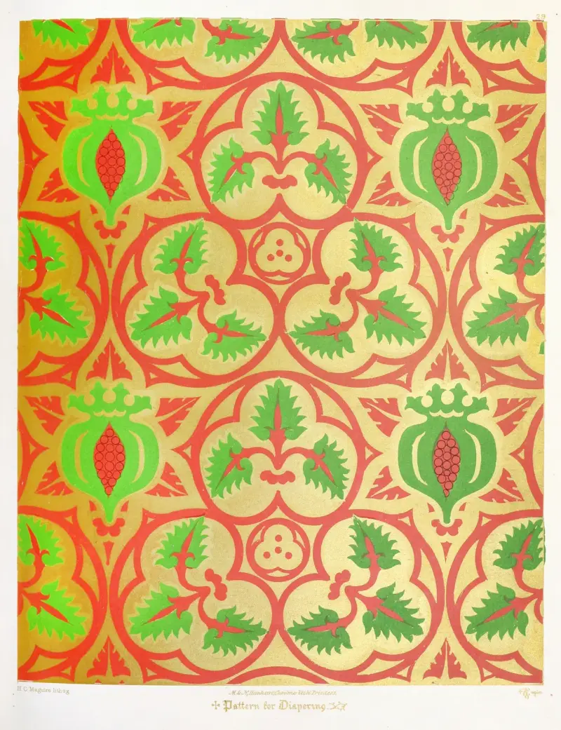 Muster für Wanddekoration 6 von Augustus Pugin