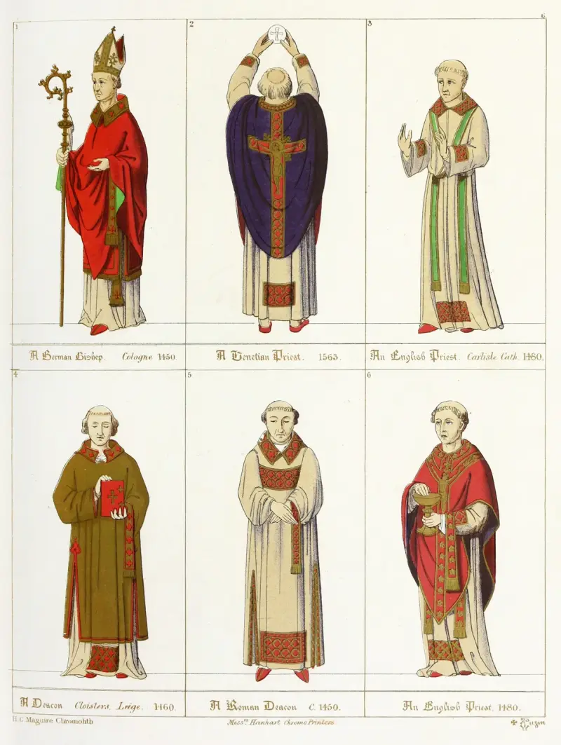 Romerska, engelska och tyska präster av Augustus Pugin