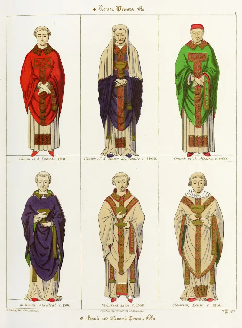Romerska, franska och flamländska präster av Augustus Pugin