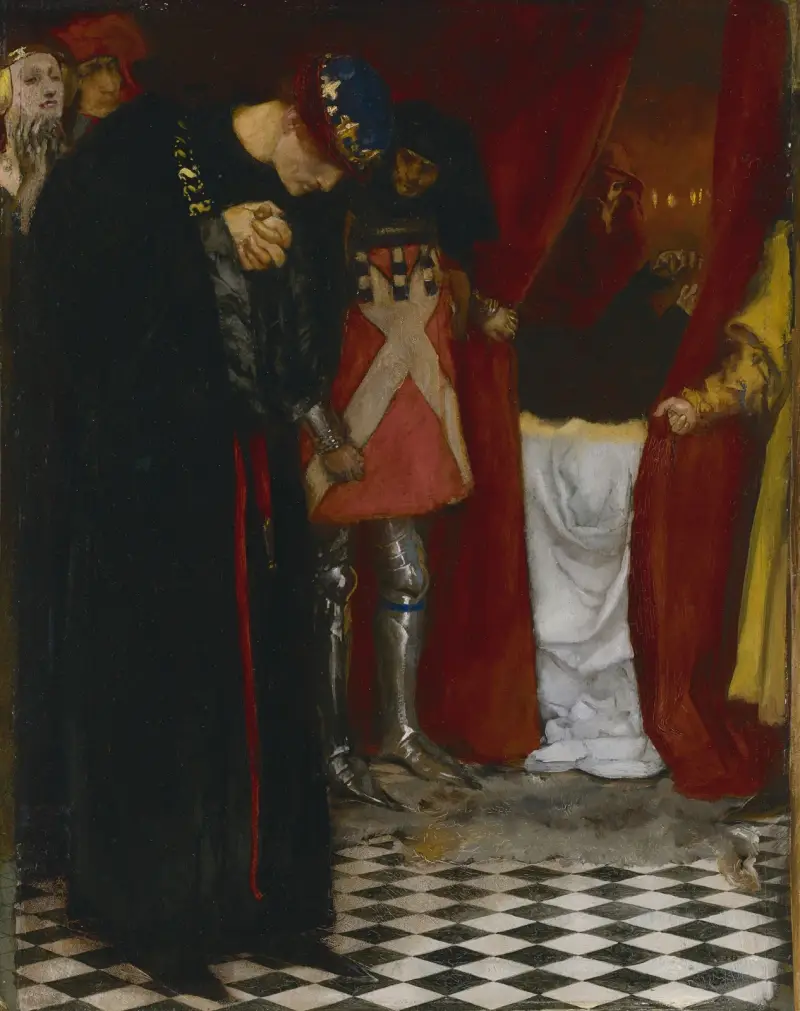 ‘Come hither, gracious sovereign, view this body’, King Henry VI, Part II, Act III, Scene II av Edwin Austin Abbey